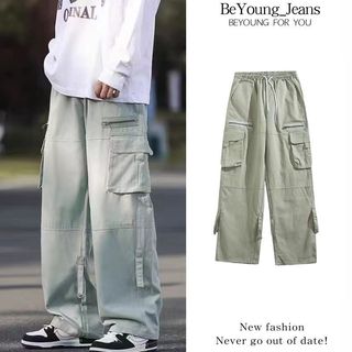 Quần cargo ống suông form rộng túi hộp chất kaki chất vải cao cấp Phong Cách Vintage Cargo