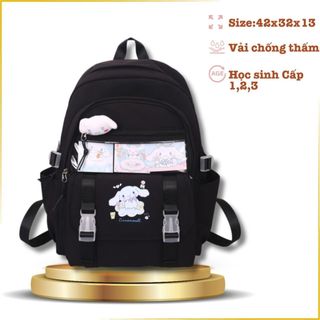 Balo học sinh nữ cinamoroll, bé gái cấp 1,2,3 size 42x32x13