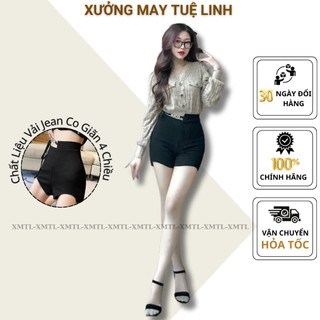 Quần Quần short idol nữ lưng cạp cao tôn dáng co giãn 4 chiều cao cấp,Quần sooc đùi KPOP nâng mông đẹp basic_Wang_XMTL