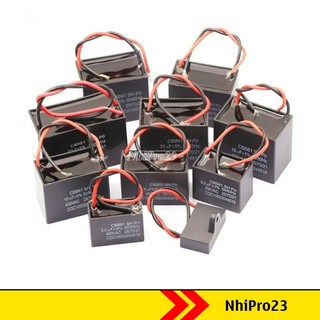 Tụ quạt 450v 1uf 1,5uf 2uf 2,5uf 3uf 4uf 4,5uf 5uf 6uf 8uf 10uf 12uf 16uf 20uf 25uf tụ khởi động quạt có dây