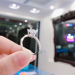 Nhẫn bạc nữ đính đá sang chảnh - nhẫn bạc ta 8112sv