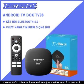 Android TV Box TV98 4K bản 16G+256GB Tiếng Việt Wifi 5G, Bluetooth 4.0,Điều khiển từ xa bằng giọng nói,Xem YouTube vv.