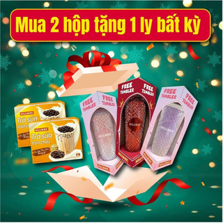 Combo 2 hộp trà sữa hillway tặng 1 ly hillway tumbler ly gai ly hillway trà sữa hillway ly kim cương