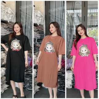Váy thun xuông in hình dễ thương ,váy mặc nhà siêu kute