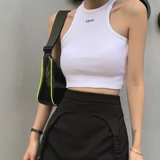 Áo croptop ba lỗ thêu chữ Off A367