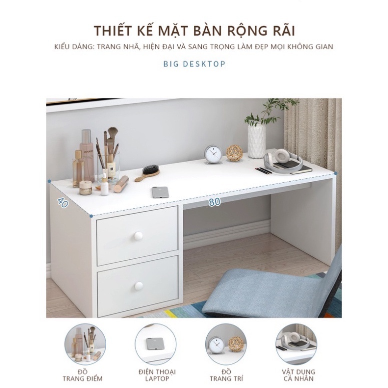 SHIP HỎA TỐC Bàn trang điểm bệt có ngăn kéo, bàn làm việc ngồi bệt đa năng gỗ MDF cao cấp | BigBuy360 - bigbuy360.vn