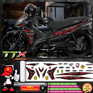 Tem galaxy 50cc dán xe đen , mẫu tem lửa galaxy 50 đỏ đen phối nhiều màu chuẩn form 100% tự dán ko cần thợ (Gy1