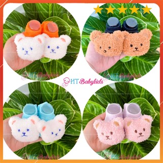 Tất vớ thú 3d cổ ngắn lông xù chống trượt mềm mịn cho bé