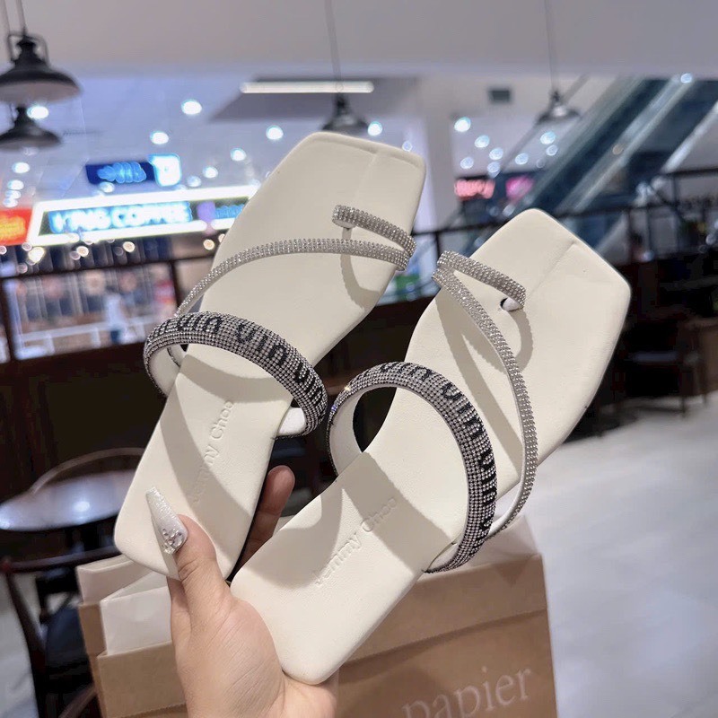 Dép lê nữ xỏ ngón đá chéo miu cực xinh