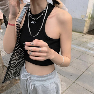 Áo ba lỗ croptop cổ tròn cá tính A367