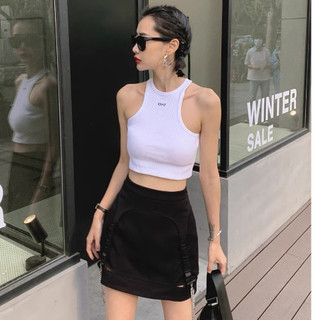 Áo ba lỗ croptop cổ tròn cá tính A367