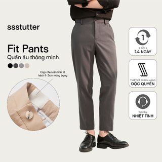 Quần âu ống đứng cạp chun nam SSSTUTTER lưng chun ẩn có đai đi kèm tách rời dáng cropped đứng dáng DAI & FIT