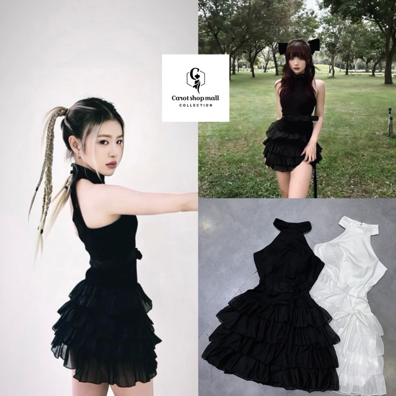 Đầm yếm thiết kế tầng bèo nơ eo ( hình thật shop chụp ) - CarotShop