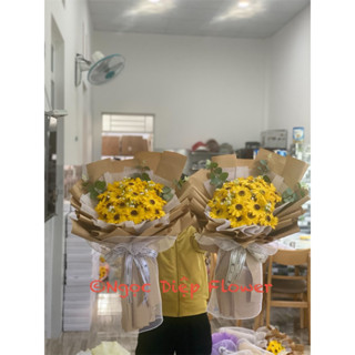 BÓ HOA SÁP HƯỚNG DƯƠNG 20 BÔNG BÓ THEO YÊU CẦU QUÀ TẶNG SINH NHẬT,  NOEL , TỐT NGHIỆP GIÁ RẺ