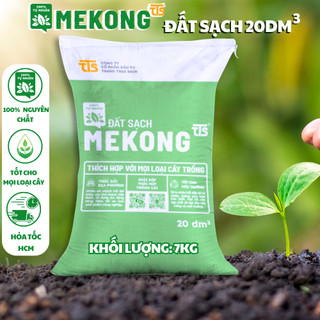  Đất sạch hữu cơ Mekong 20dm3- đất hữu cơ trộn sẵn các nguyên liệu tốt nhất trồng rau sạch tại nhà 