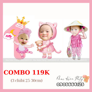Combo 3 chibi trang trí sinh nhật cho bé
