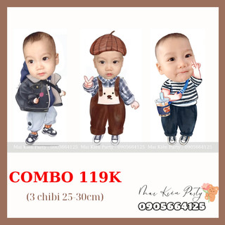 Combo 3 chibi trang trí sinh nhật cho bé