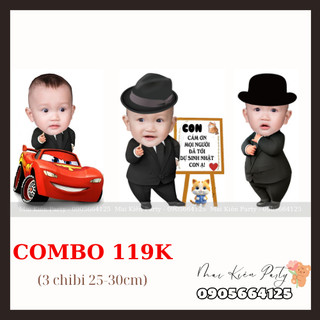 Combo 3 chibi trang trí sinh nhật cho bé