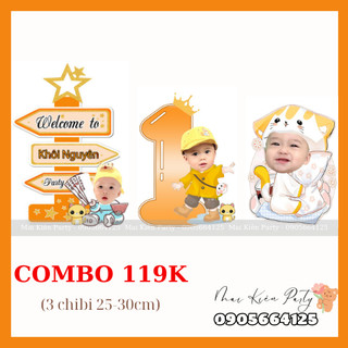 Combo 3 chibi trang trí sinh nhật cho bé