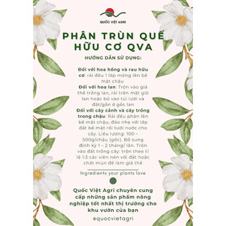 Phân trùn quế nguyên chất QVA - 100% hữu cơ - (500g-5kg)
