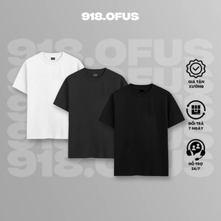 Áo thun trơn unisex thời trang 918 OFUS basic tee phông nam nữ tay lỡ oversize form rộng