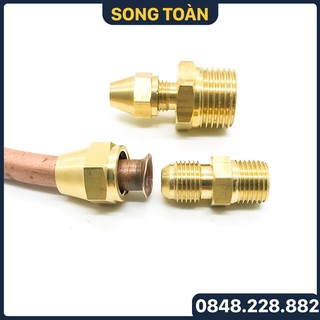 Bộ nối thẳng ren ngoài côn lồi lắp lã ống đồng npt phi 6 8 10 12 16 19mm