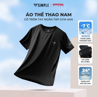 Áo Thể Thao Nam TSIMPLE cổ tròn tay ngắn tập gym vải thun lạnh thoáng mát co giãn chuẩn form MSSAHS