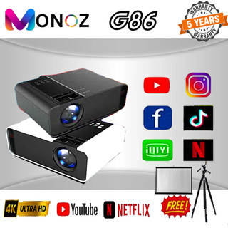 MÁY CHIẾU Monoz G86 Máy chiếu 6000 Lumens Máy chiếu 4K Ultra HD G86W Máy chiếu Android FULL HD 1080P Máy chiếu WIFI mini