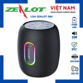 Loa Bluetooth Zealot S64| Loa Công suất 50W, Bass căng, Pin 14400mAh, Led RGB, Kháng nước-Chính hãng, Bảo hành 12T-OBIBI