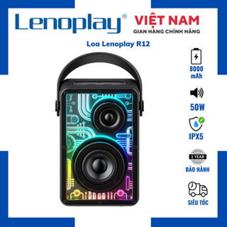 Loa Bluetooth Lenoplay R12 Công Suất 50W Max 80W Bass Mạnh, Chuẩn Kháng Nước IPX5 Dung Lượng Pin 8000 mAh, Đèn Led RGB