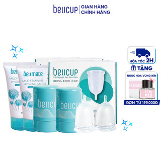 Combo 2 Cốc Nguyệt San BeUCup Chính Hãng,100% Silicol Y Tế Wacker Đức siêu mềm