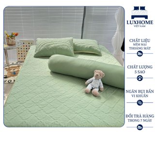 Bộ Chăn Ga Gối 4 Món Cotton Luxhome Phối Màu Cao Cấp, Chất Vải Mềm Mát, Thoáng Khí, Kháng Khuẩn Tốt, Độ Bền Cao