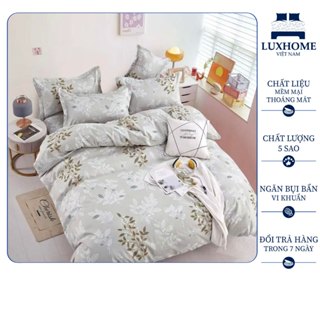 Set 5 Món Chăn Ga Microfiber Luxhome Hàn Quốc Cao Cấp, Chất Vải Mềm Mát, Kháng Khuẩn Tự Nhiên, Không Phai Màu