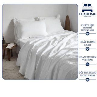 Vỏ Chăn Cotton Luxhome Khách Sạn Trắng Trơn Cao Cấp, Chất Vải Mịn Màng, Thấm Hút, Kháng Khuẩn Tốt, Không Xù Lông