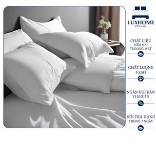 Vỏ Gối Khách Sạn Cotton Luxhome Trắng Trơn Trắng Sọc Cao Cấp, Chất Vải Thoáng Mát, Thấm Hút Mồ Hôi, Không Phai Màu