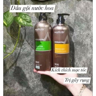 Dầu gội marubi keratin phục hồi hư tổn cho da đầu dầu bết, ngăn gàu, dầu gội keratin ngăn rụng tóc marubi 750ml