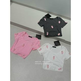 ÁO PHÔNG GẤU NỔI CỔ TRÒN  CROPTOP HÀNG QC