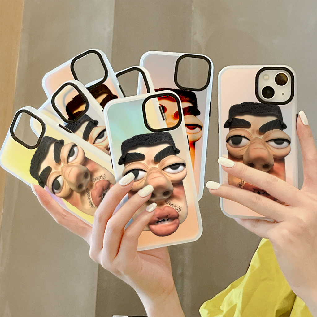 Ốp Điện Thoại TPU cặp đôi mặt ngộ nghĩnh Cho Iphone 14 13 12 11 Pro Promax 6 6S 7 8 Plus X XR XSMax q8092