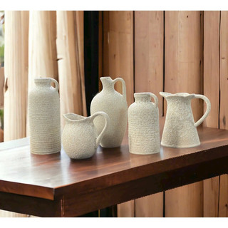 Bình hoa gốm sứ bát tràng men sần mặt trăng, lọ hoa decor trang trí nhà cửa màu trắng ngà