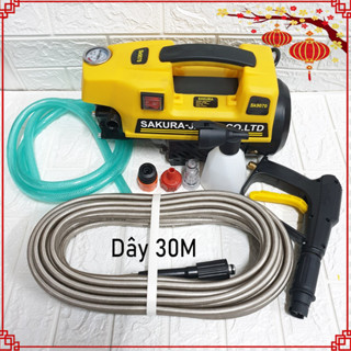 [DÂY 30M] Máy rửa xe Sakura 3500W  - Máy rửa xe mini bảo hành 24 Tháng