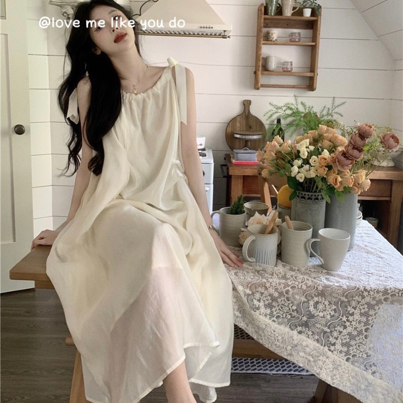Váy nữ, Váy Maxi Tơ 2 Lớp Buộc Nơ Siêu Xinh, Đầm Maxi Đi Biển Dáng Dài Siêu Xinh | BigBuy360 - bigbuy360.vn