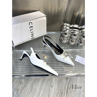 Sandal bít mũi tag bạc chất da bóng, qccc fullbox