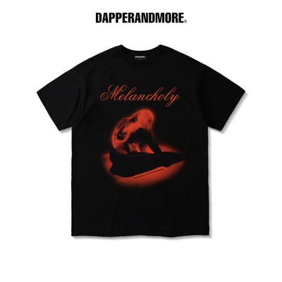 Áo Thun Unisex DAPPERANDMORE "MELANCHOLY T-SHIRT" Form Rộng Oversize 100% Cotton 250GSM - Đen