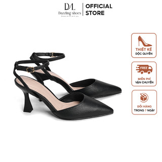Giày cao gót nữ mũi nhọn Slingback 7cm, guốc thiết kế quai cổ chân sang trọng, hiện đại  SLB72 - DAZZLING SHOES