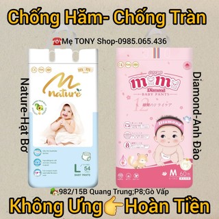 Combo 2 bịch bỉm tã dán/quần momo diamond/momo nature-đủ size sơ sinh đến 4xlgiá 2 bịch)