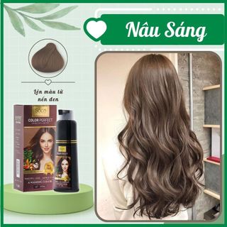 Dầu gội nhuộm tóc Nâu Sáng Saco Light Brown 01 thảo dược thiên nhiên không gây hư tổn cho tóc