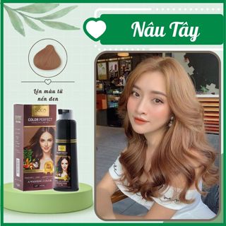 Dầu gội nhuộm tóc Nâu Tây SACO Blonde Brown 07 từ thảo dược thiên nhiên không gây khô xơ tóc