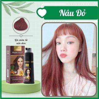 Dầu gội nhuộm tóc Nâu Đỏ SACO Grape Red 04 từ thảo dược thiên nhiên không gây khô xơ tóc