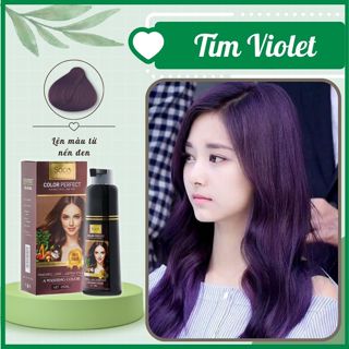 Dầu gội nhuộm tóc Tím Violet SACO PUPPLE 11 không gây khô xơ tóc từ thảo dược thiên nhiên