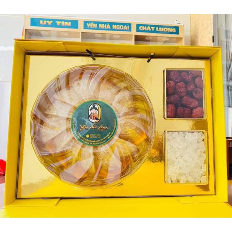 HỘP QUÀ NAM CHÂM ĐỰNG 100G YẾN SÀO, CÓ QUAI XÁCH